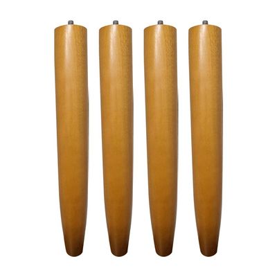 Kit 4 Pés Palito Madeira 30cm para Poltrona Mesa Lateral Puff Mel G75 - Gran Belo