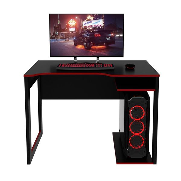 Mesa para Escritório Home Office Gamer ME4161 MDP Preto/Vermelho - Gran Belo