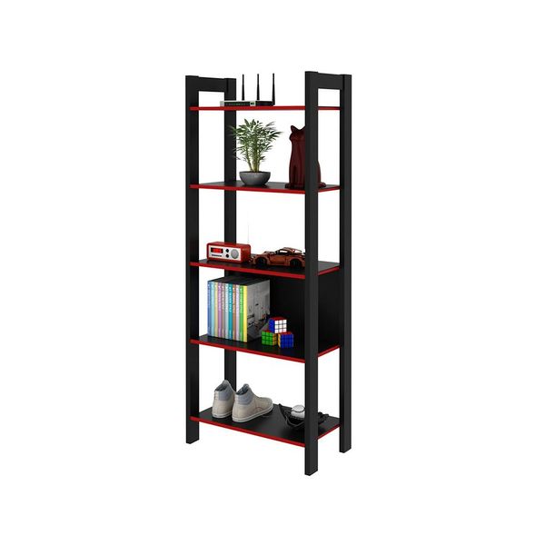 Estante para Escritório Home Office Gamer ME4166 MDP Preto/Vermelho - Gran Belo