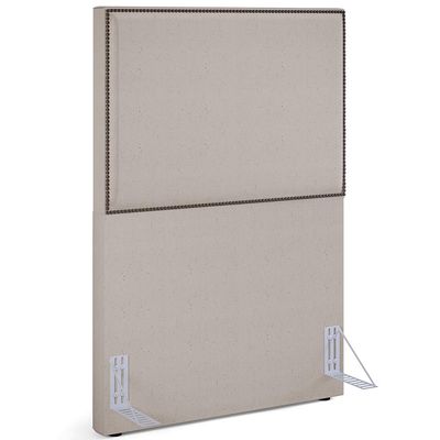 Cabeceira Cama Box Solteiro Com Tachas 100 cm Vicenza L02 Linho Bege - Lyam Decor