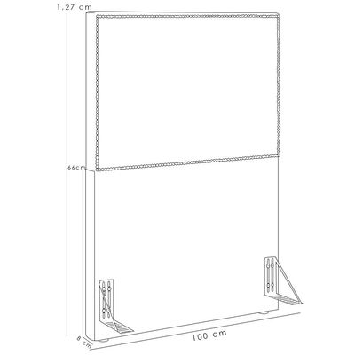 Cabeceira Cama Box Solteiro Com Tachas 100 cm Vicenza L02 Linho Bege - Lyam Decor