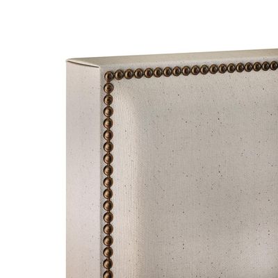 Cabeceira Cama Box Solteiro Com Tachas 100 cm Vicenza L02 Linho Bege - Lyam Decor