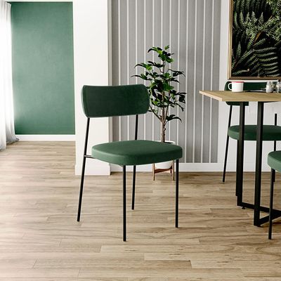 Kit 02 Cadeiras Decorativas Estofada Para Sala Jantar Melina F01 Couríssimo Verde Musgo - Lyam Decor