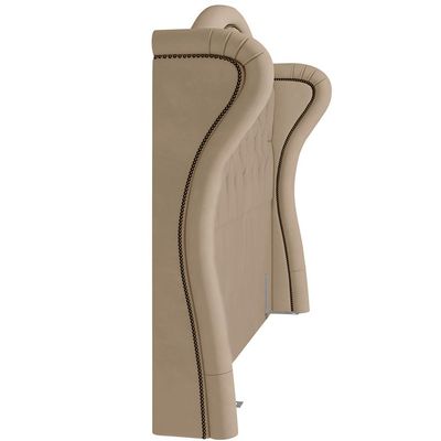 Cabeceira Cama Box Casal 140 cm P05 Lisboa Veludo Bege - Lyam Decor