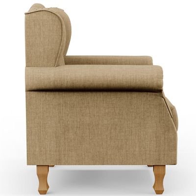 Poltrona Decorativa Para Sala De Estar Yara P02 Linho Bege Escuro - Lyam Decor
