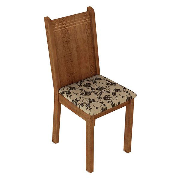 Kit 2 Cadeiras 4290 Madesa Rustic/Bege Marrom Cor:Rustic/Bege Marrom
