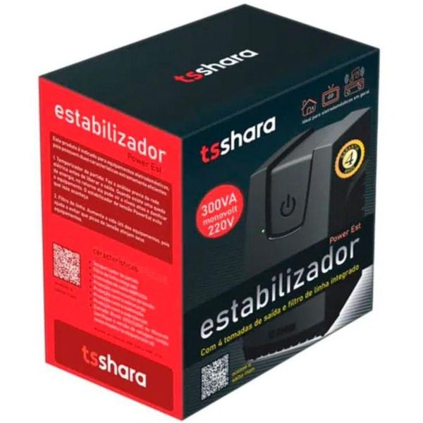 Estabilizador Ts Shara Powerest 300va Mono Preto 220V 220V