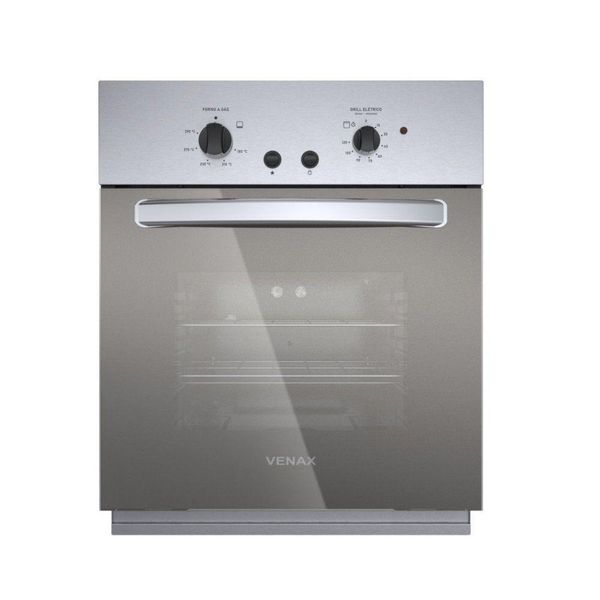 Forno de Embutir Venax à Gás 50 Litros Cristallo GIII Gás GLP Inox 110V