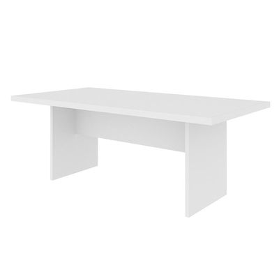 Mesa de Reunião para Escritório Home Office ME4119 MDP Rustico Branco - Gran Belo
