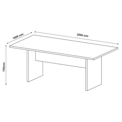 Mesa de Reunião para Escritório Home Office ME4119 MDP Rustico Branco - Gran Belo