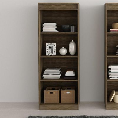 Armário Alto para Escritório Home Office ME4150 MDP Nogal - Gran Belo