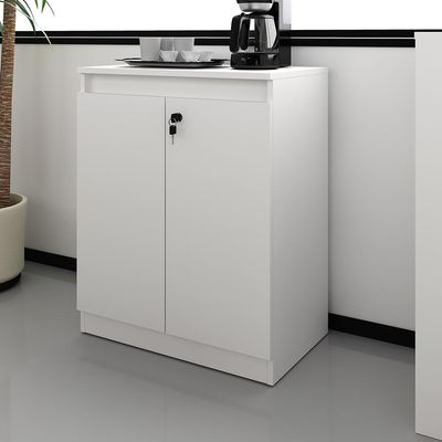 Balcão com Chave para Escritório Home Office ME4149 Branco - Gran Belo