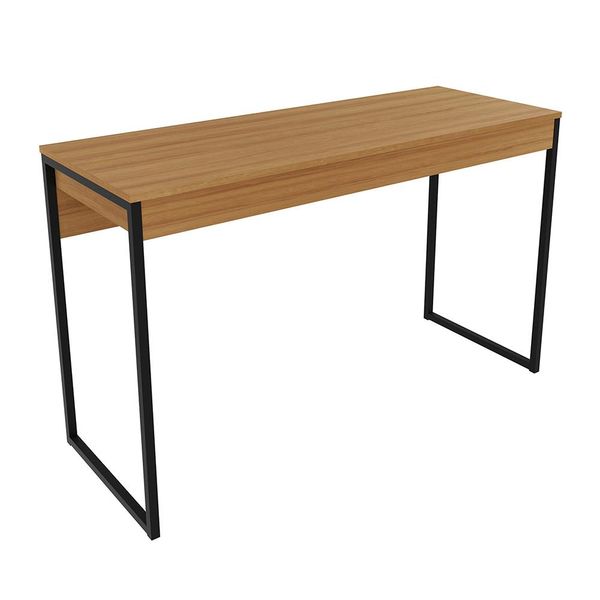 Mesa para Escritório Home Office ME4160 MDP Amendoa/Preto - Gran Belo