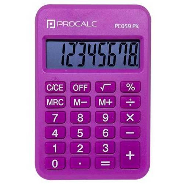 CALCULADORA DE BOLSO 8 DIG PC059PK PINK PROCALC