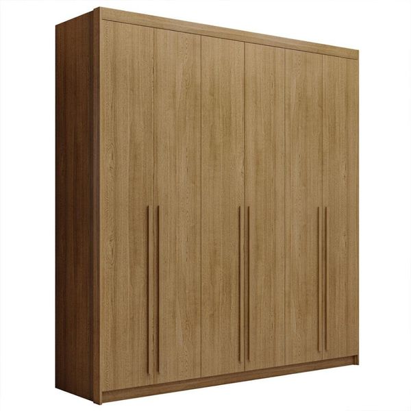 Guarda Roupa Casal 6 Portas 3 Gavetas 233cm Dubai Nature     - VLR MÓVEIS