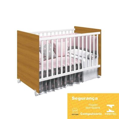 Berço Mel Branco/savana - Reller Móveis Branco/savana