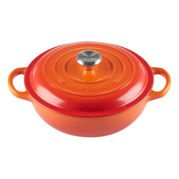 PANELA DE ENSOPADO LE CREUSET SIGNATURE EM FERRO FUNDIDO 22CM LARANJA 21109220902430