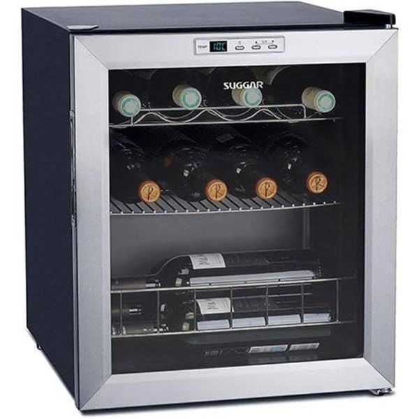 Adega Suggar Lyon Digital 13 Garrafas Preta e Inox 220V