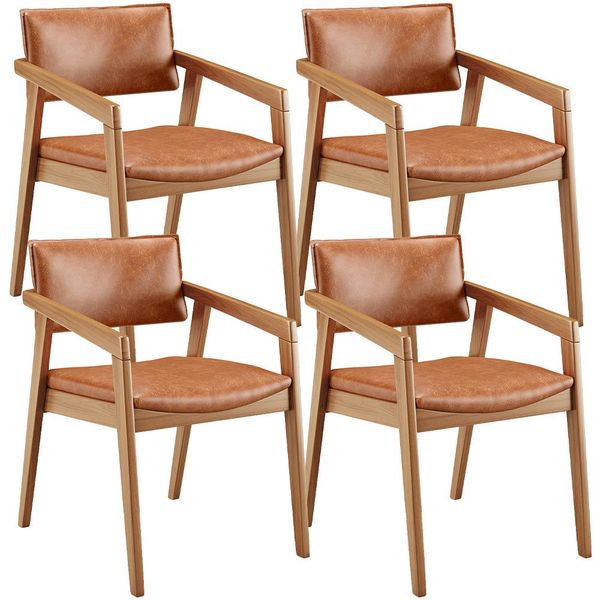 Kit 04 Cadeiras Para Sala de Jantar Estar Living Giorgia B04 Couríssimo Camel - Lyam Decor