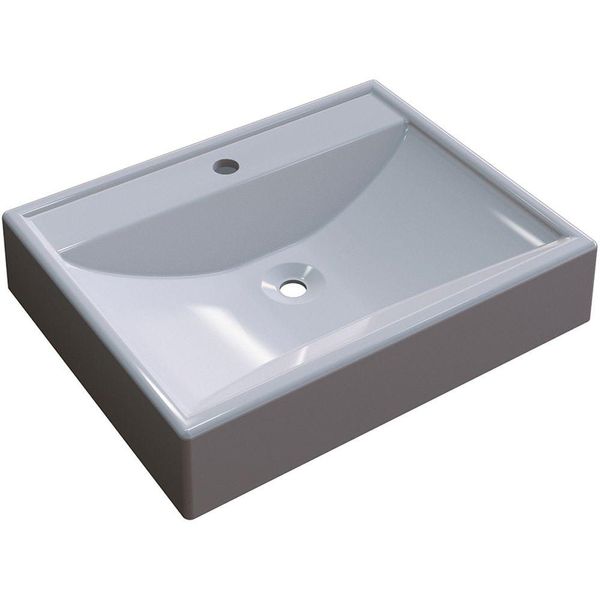 Cuba de Apoio Retangular C01 Para Banheiro RT49 Cinza - Lyam Decor