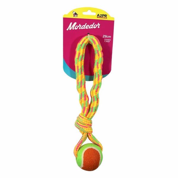 Mordedor Corda C/ Bola para Pet 29 Cm Azpr