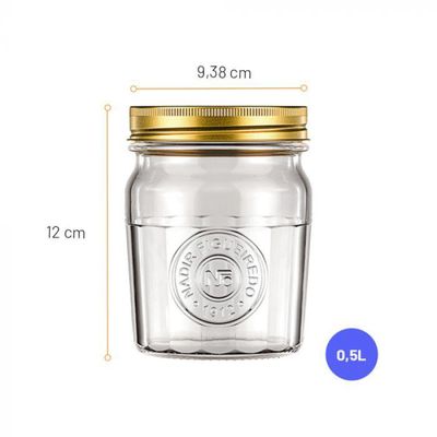 Pote Americano Vintage Pequeno C/Tampa 500 ml Nadir 9410/107