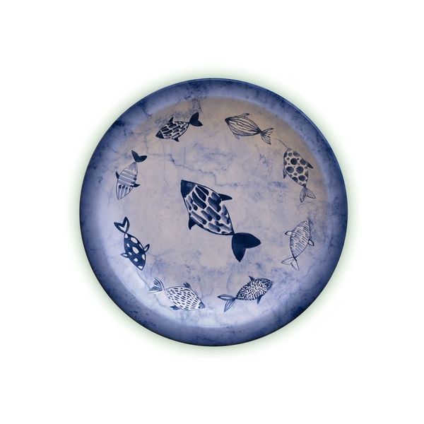 Prato Sobremesa Peixes Porcelana Decorada 21 cm Tramontina