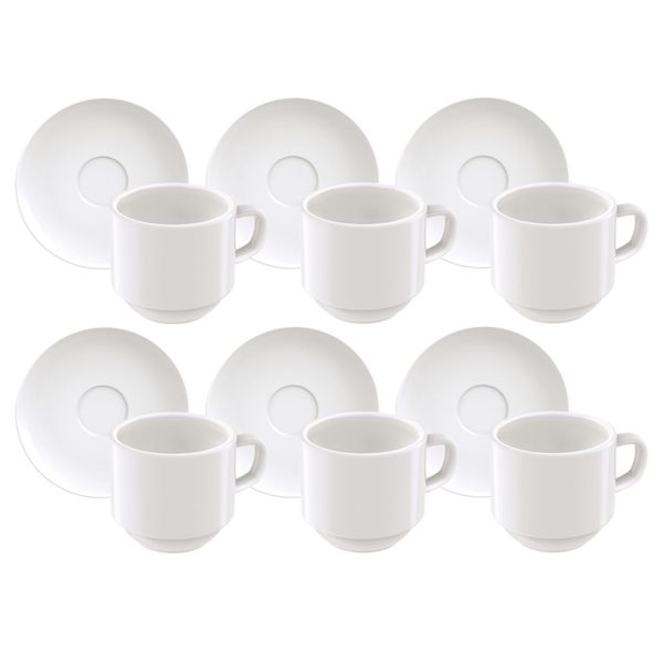 Conjunto Xícaras Café Paola 12 Peças Porcelana Tramontina