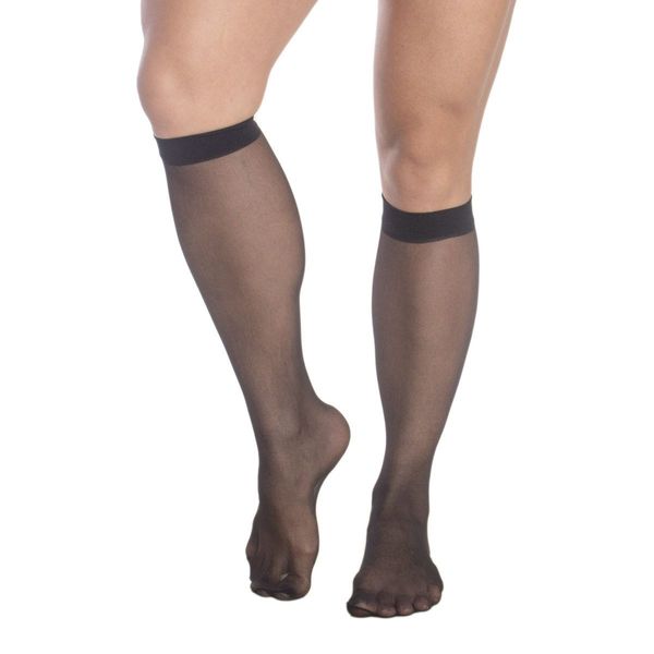 Meia Selene 3/4 Transparente Fio 15 Feminina - Preto 34-39 / Preto