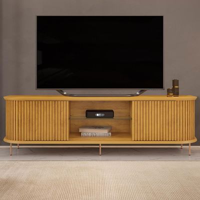 Rack Para Sala de Estar TV 75 Pol Atlantis D05 Cedro - Lyam Decor