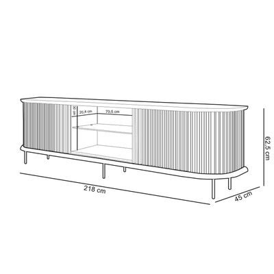 Rack Para Sala de Estar TV 75 Pol Atlantis D05 Cedro - Lyam Decor