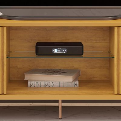 Rack Para Sala de Estar TV 75 Pol Atlantis D05 Cedro - Lyam Decor