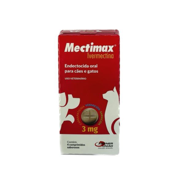 Mectimax para Cães e Gatos 3 mg - 4 comprimidos Mectimax para Cães e Gatos 3 mg - 4 comprimidos