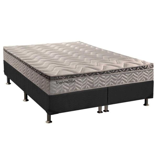 Cama Box Queen: Colchão Molas Masterpocket Ensacadas Paropas Esplêndido + Base Cinza(158X198)