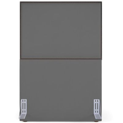 Cabeceira Cama Box Solteiro Com Tachas 100 cm Vicenza L02 Suede Cinza - Lyam Decor