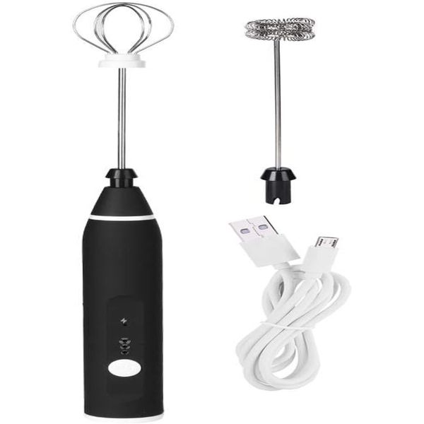 Batedeira de ovos, batedeira elétrica automática para ovos, espumador de leite, misturador ajustável PRETO
