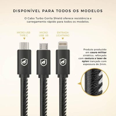 Cabo Turbo Militar - 1,5M -  Lightning - MFI Certificado - iphone / ipad - Gshield