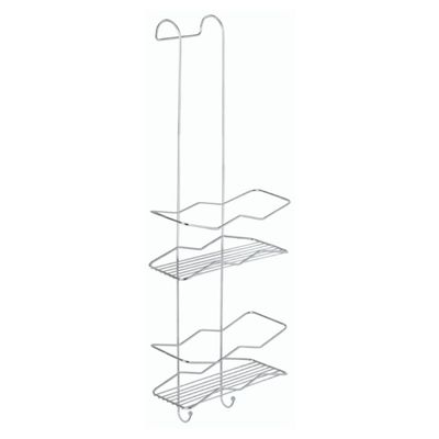 Porta Shampoo Duplo Cromado Suporte para Box Sem Furo Organização Banheiro