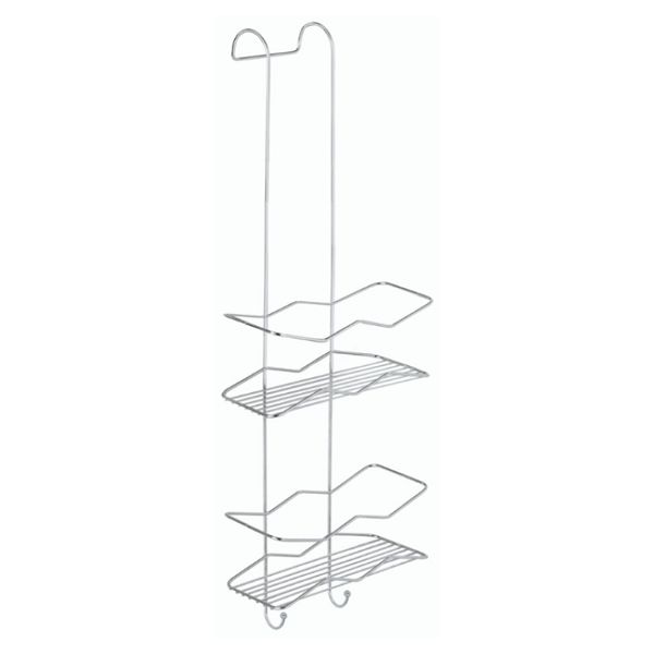 Porta Shampoo Duplo Cromado Suporte para Box Sem Furo Organização Banheiro