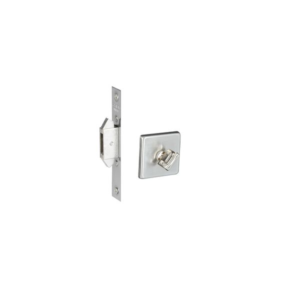 FECHADURA PORTA CORRER BANHEIRO WC PADO INOX ESCOVADO TRAVA EXPANSIVA QUADRADA