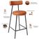 Kit 02 Banquetas Baixa Para Cozinha Sala De Jantar Bancada Milão L02 Couríssimo Camel - Lyam Decor