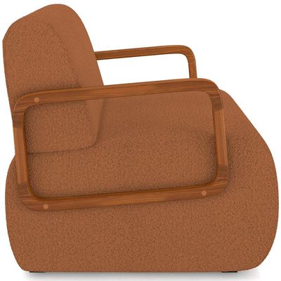 Poltrona Decorativa Orgânica Bruxelas K01 Bouclê Terracota - Lyam Decor
