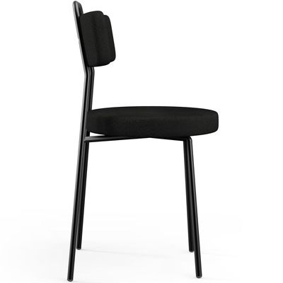 Cadeira Decorativa Estofada Para Sala De Jantar Barcelona L02 Poliéster Preto - Lyam