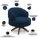 Poltrona Decorativa Giratória Sala de Estar Living Seven F04 Veludo Azul - Lyam Decor