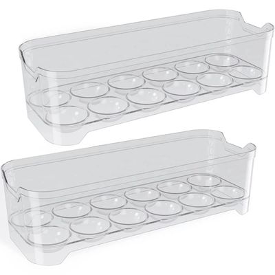 Kit 02 Porta Ovo Bandeja 12 Ovos Organizador Geladeira Acrílico Empilhavel Uz Utilidades Transparente