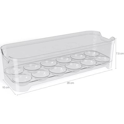 Kit 02 Porta Ovo Bandeja 12 Ovos Organizador Geladeira Acrílico Empilhavel Uz Utilidades Transparente