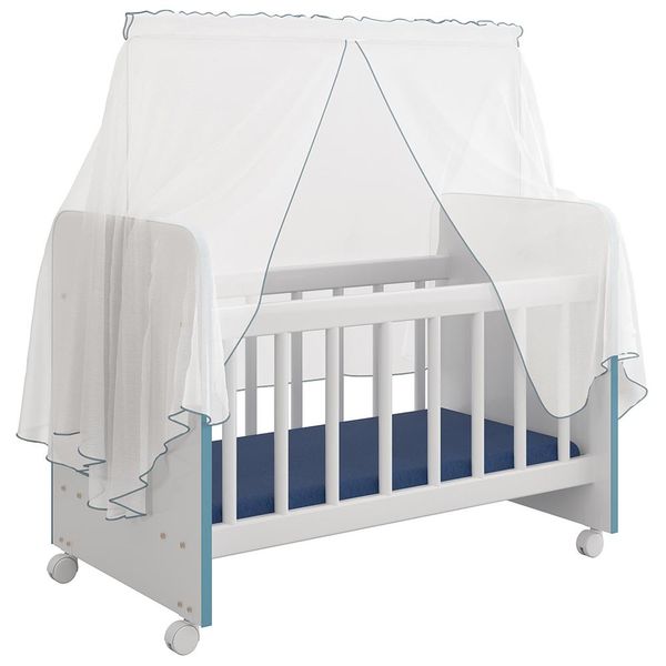 Berço Para Boneca Magia C02 Brinquedo Infantil Branco Azul - Lyam Decor Berço Para Boneca Magia C02 Brinquedo Infantil Branco Azul - Lyam Decor