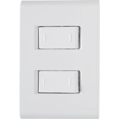 Conjunto 4x2 com 2 Interruptores Paralelos Tramontina Liz 10 A 250 V Branco
