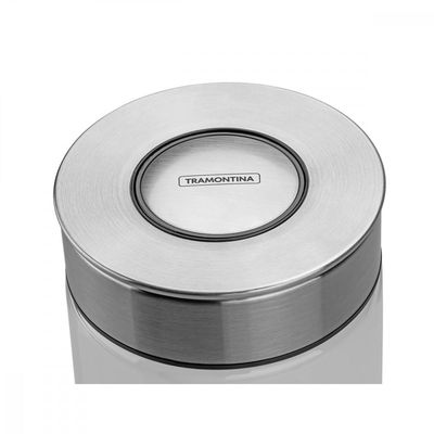 Pote de Vidro Tramontina Purezza com Tampa de Aço Inox 10 cm 1 L