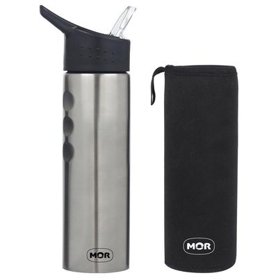 Garrafa Squeeze Academia Aço Inox Capa Neoprene To Go Mor